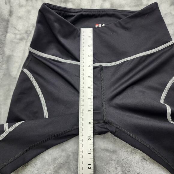 Fila Sport Pant Womens S Black White Striped Ankle Leggings Workout Running Yoga - Picture 6 of 9
